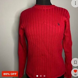 POLO RALPH LAUREN RED MEDIUM SWEATER